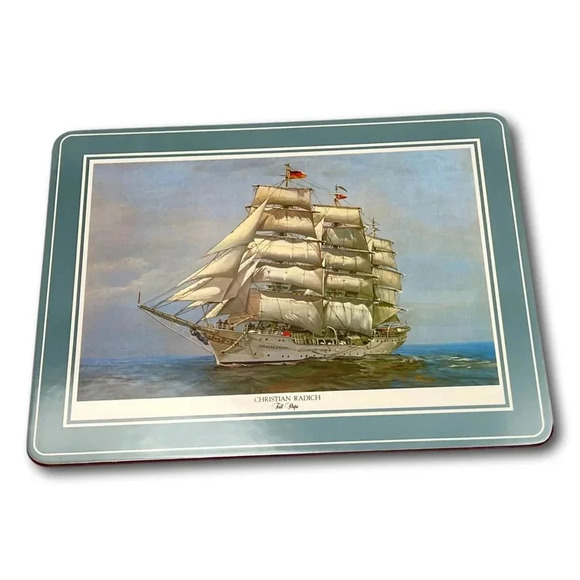 Pimpernel Placemats Tall Ships Box 4 Size 12 x 9 in Cork Backed - Picture 2 of 11